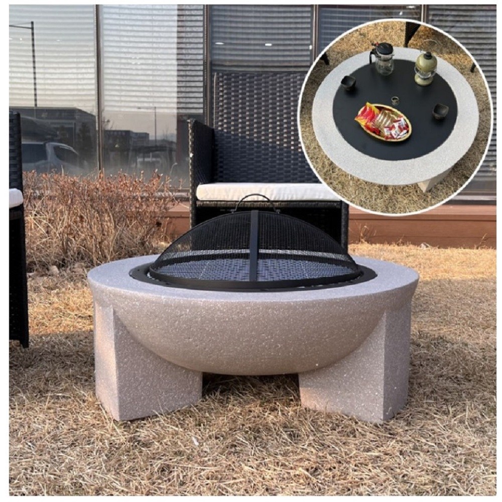 스톤화로 원형 테이블형 캠핑화로대 스파크스크린 불멍, 1세트 210,650원