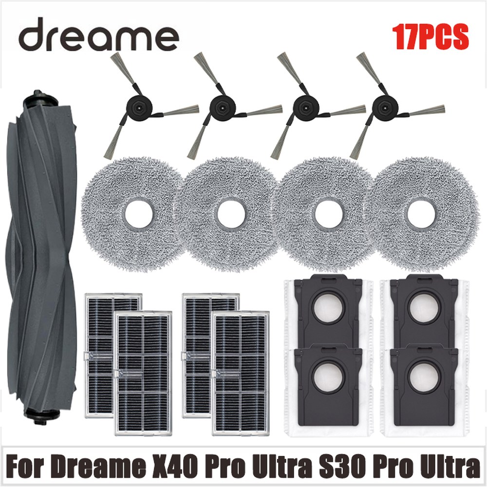 Dreame X40 Ultra  X40 Ultra Complete  X40 Pro  S30 Pro 울트라 로봇 진공 청소기 메인 브러시 걸레 Hepa 필터 먼지 봉투 40,300원