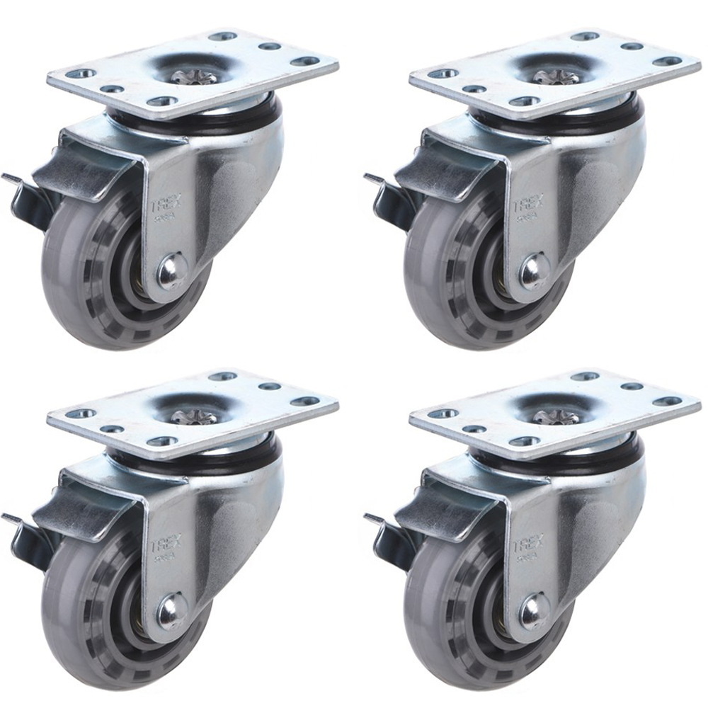 티렉스캐스터 회전 브레이크 캐스터 바퀴 104 x 64 x 95 mm 고탄성 인라인 투명 P503S-6B 26,800원