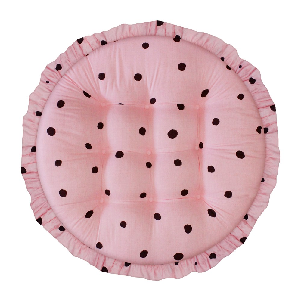 [데코벨] 세미 도트 프릴 원형방석 (강아지방석/마약방석) 8,900원