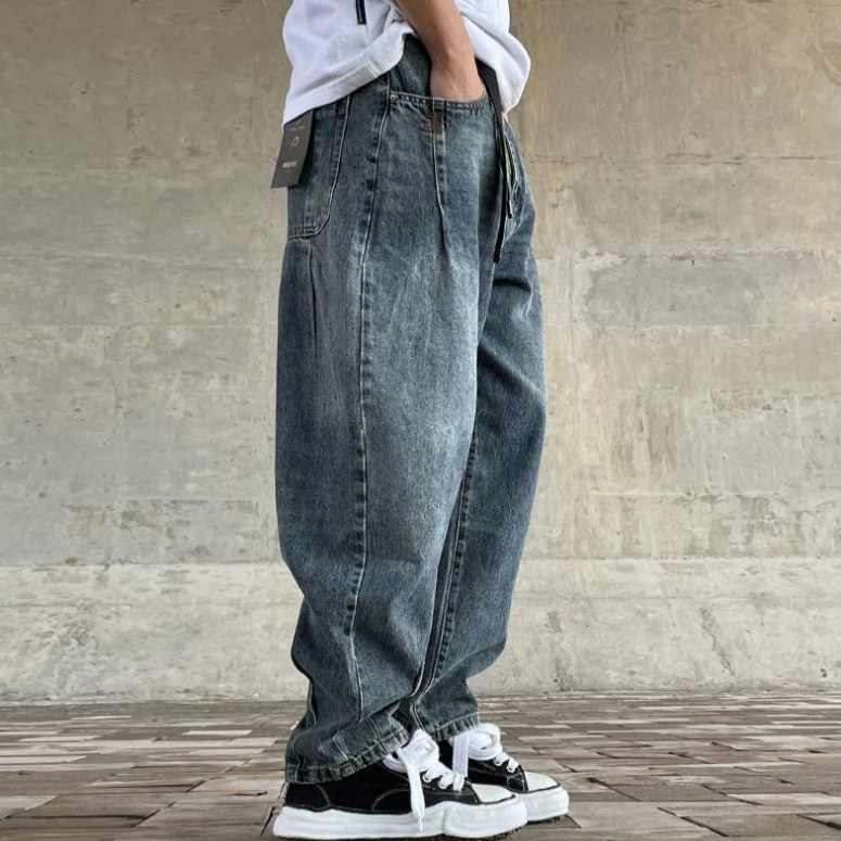 더스타일 남자 벌룬핏 와이드청바지 핀턱 빈티지워싱 35,900원