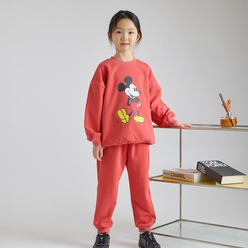 디즈니 봄 아동 미키마우스 피그먼트 맨투맨 상하복 세트 38,400원