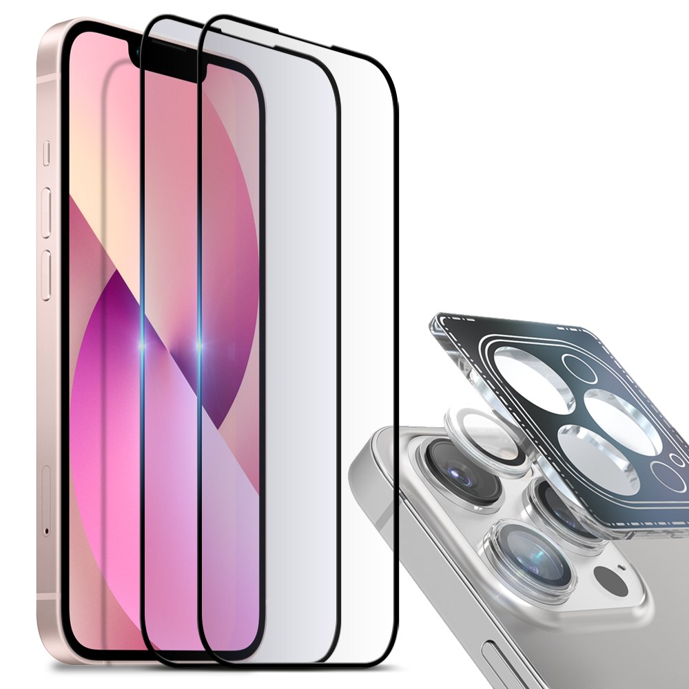 고부기 아이폰 풀커버 강화유리 액정보호 필름 2매+카메라 렌즈 보호 메탈링 투명 1매, 1세트 18,900원