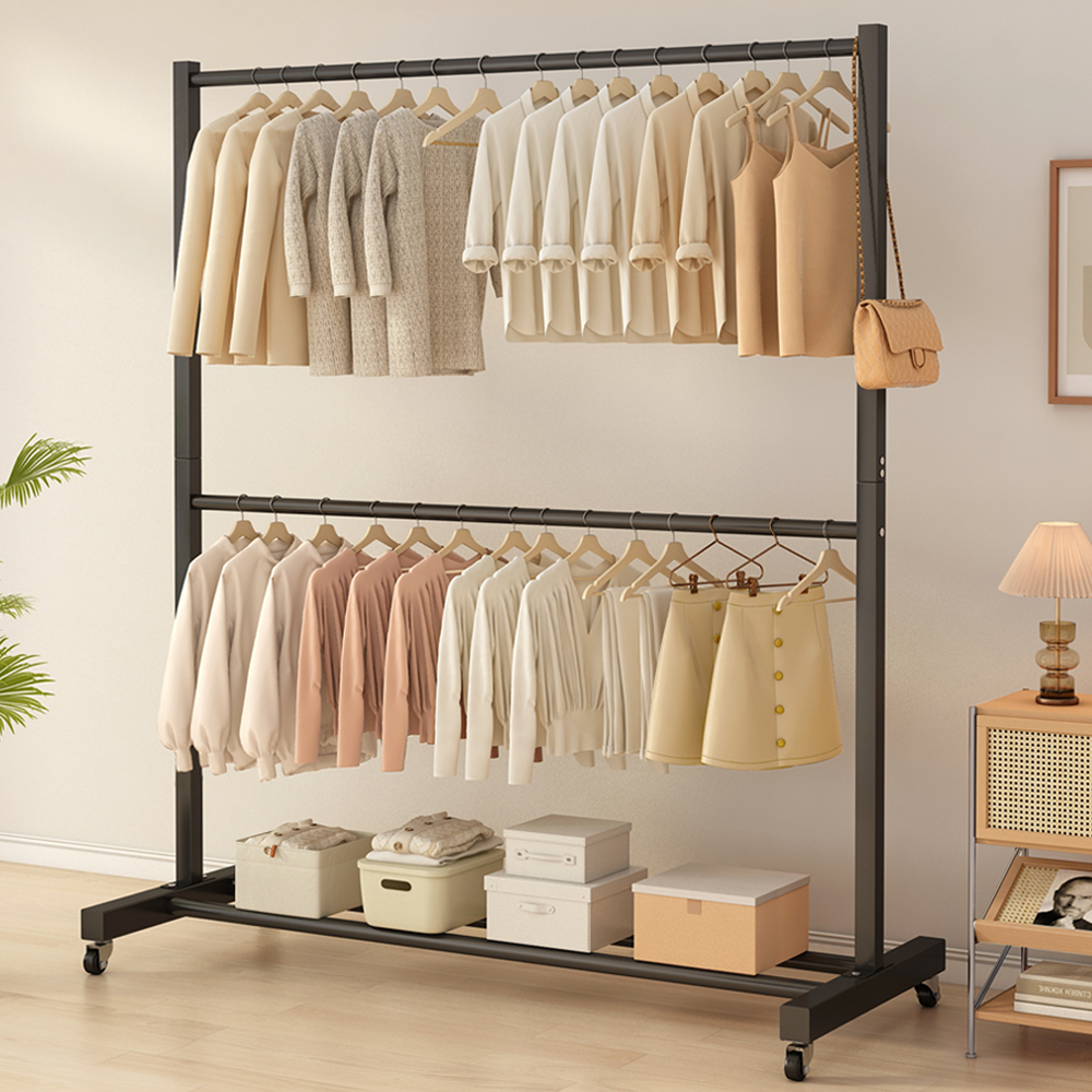 MOFINE 모파인 튼튼한 이동식 2단 행거 업그레이드된 강화 설계 옷걸이 행거 철제 행거 22,900원