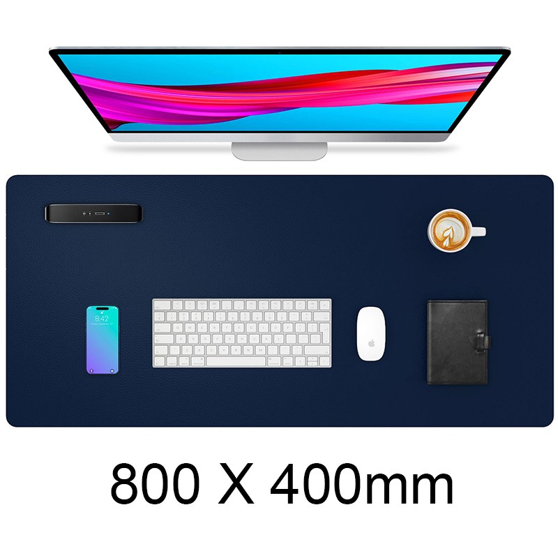 대형 게이밍 마우스패드 프리미엄 PU 가죽 방수 미끄럼방지 데스크패드 키보드 마우스 책상 매트 사무실 가정 노트북용, 1개, 파란색 800*400*2mm 8,900원