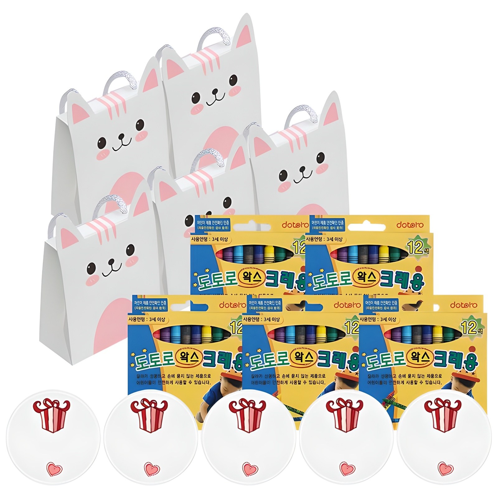 킨더맘 어린이집 생일선물 크레용 12색 5p 세트, 핑크,12색, 1세트 9,750원