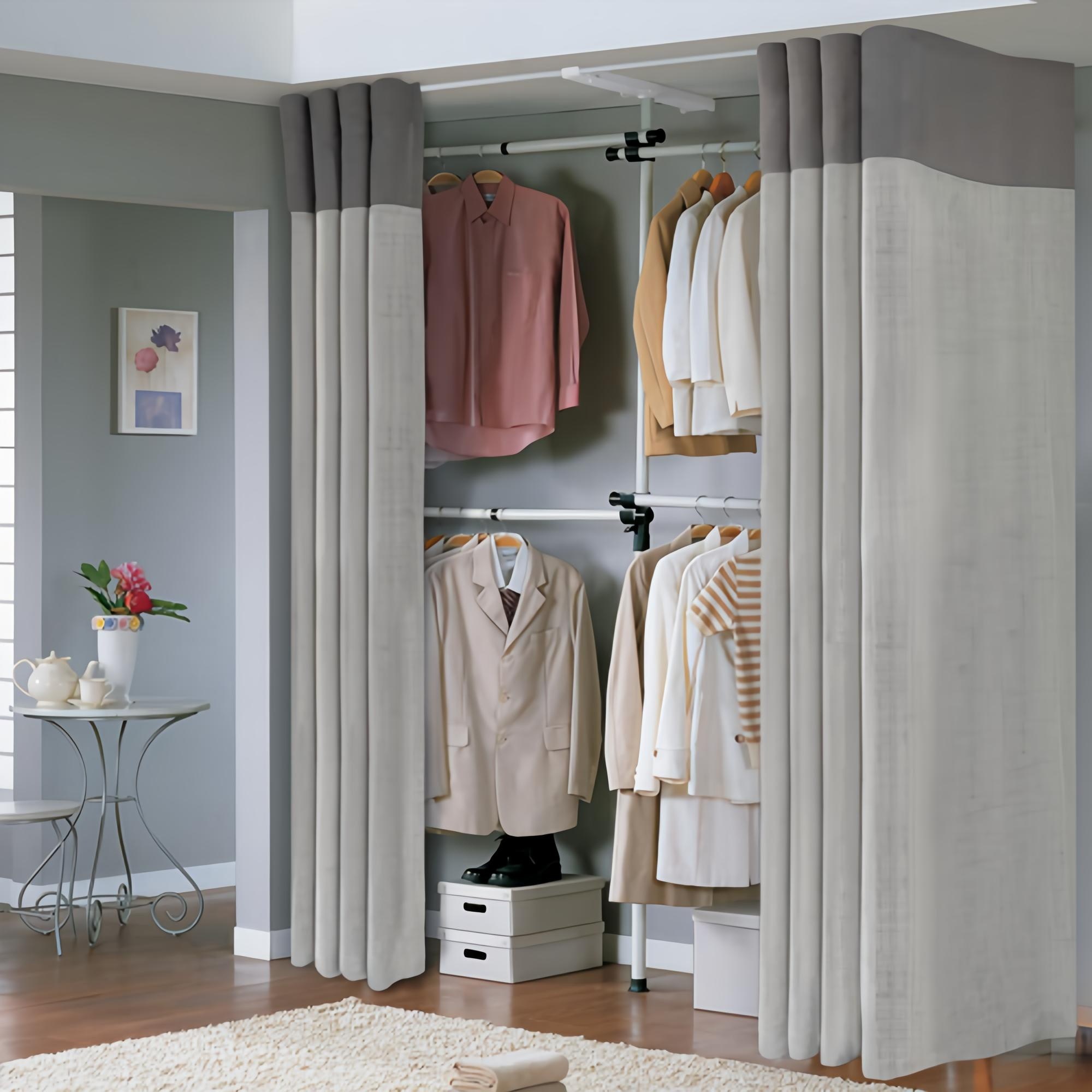 가화홈시스 4단 옷걸이 드레스룸 고급커튼 행거 LB3400SD_G 85,500원