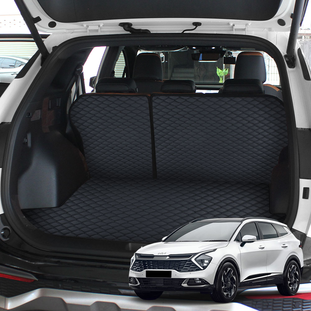 지엠지모터스 퀼팅 가죽 트렁크매트 풀세트, 더 올뉴 스포티지 NQ5(21.7~), 올블랙 49,800원