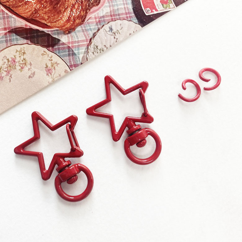 헤세드 2쌍) 경량 컬러 별 스타 키홀더 오링세트, 2개, 레드 900원