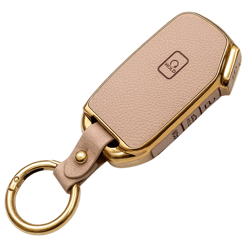 바이어블 기아 스포티지 K5 올뉴 K3 K7 카니발 쏘렌토 EV7 셀토스 호환 스마트키 가죽 TPU 케이스 키링 키홀더, 5버튼 TL32, 아이보리 17,900원