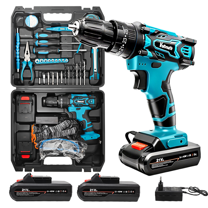 VoltMate 2026 독일 21V 전기드릴 LED 25단 토크조절 듀얼 속도 4종 모드 2000mah 듀얼 배터리 33종 멀티 세트, 1세트 103,850원