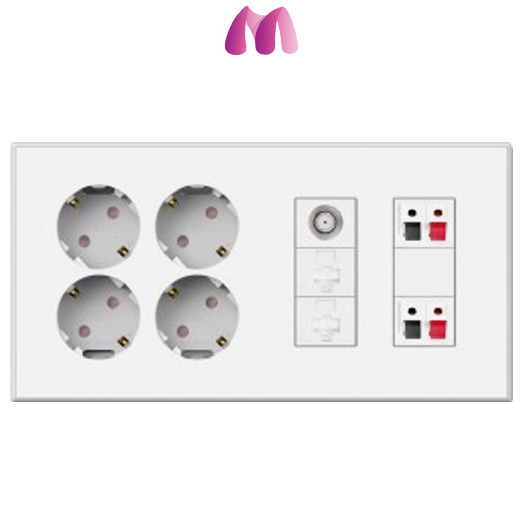 태성전기 틸인스 화이트스노우(무광) 4구 콘센트 + TV 2방 + 8p 2구 + 스피커잭 2구 21,200원