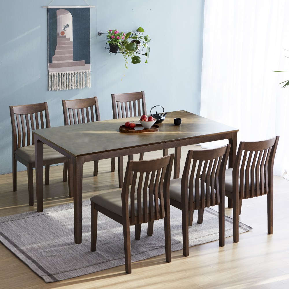 [리비니아] 루디 체코 원목 or 포세린 통 세라믹 4인용 6인용 식탁세트/의자형/의자벤치형 4type 499,000원