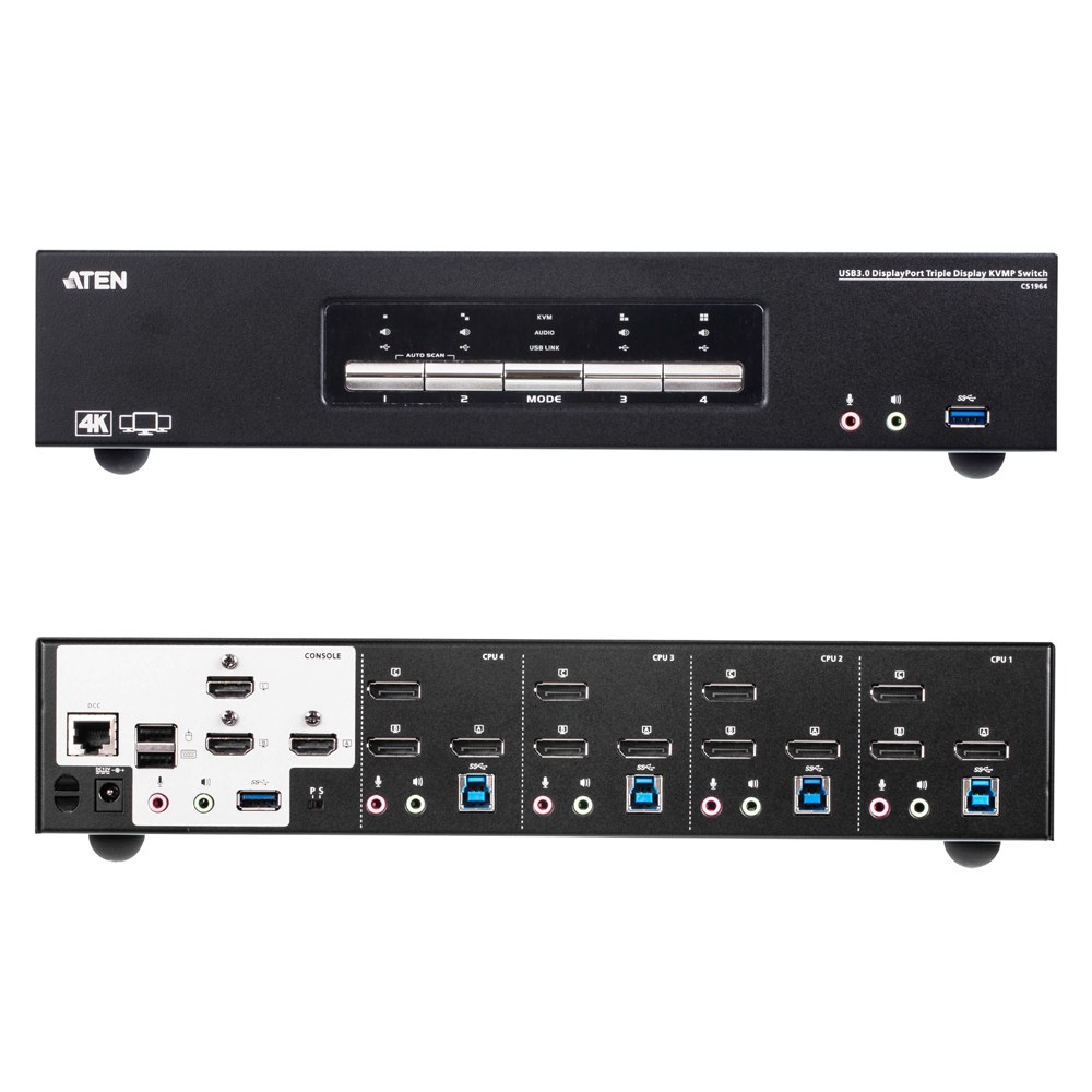 ATEN CS1964 4포트 USB 3.0 4K DisplayPort 트리플 디스플레이 KVMP 스위치 1,202,000원