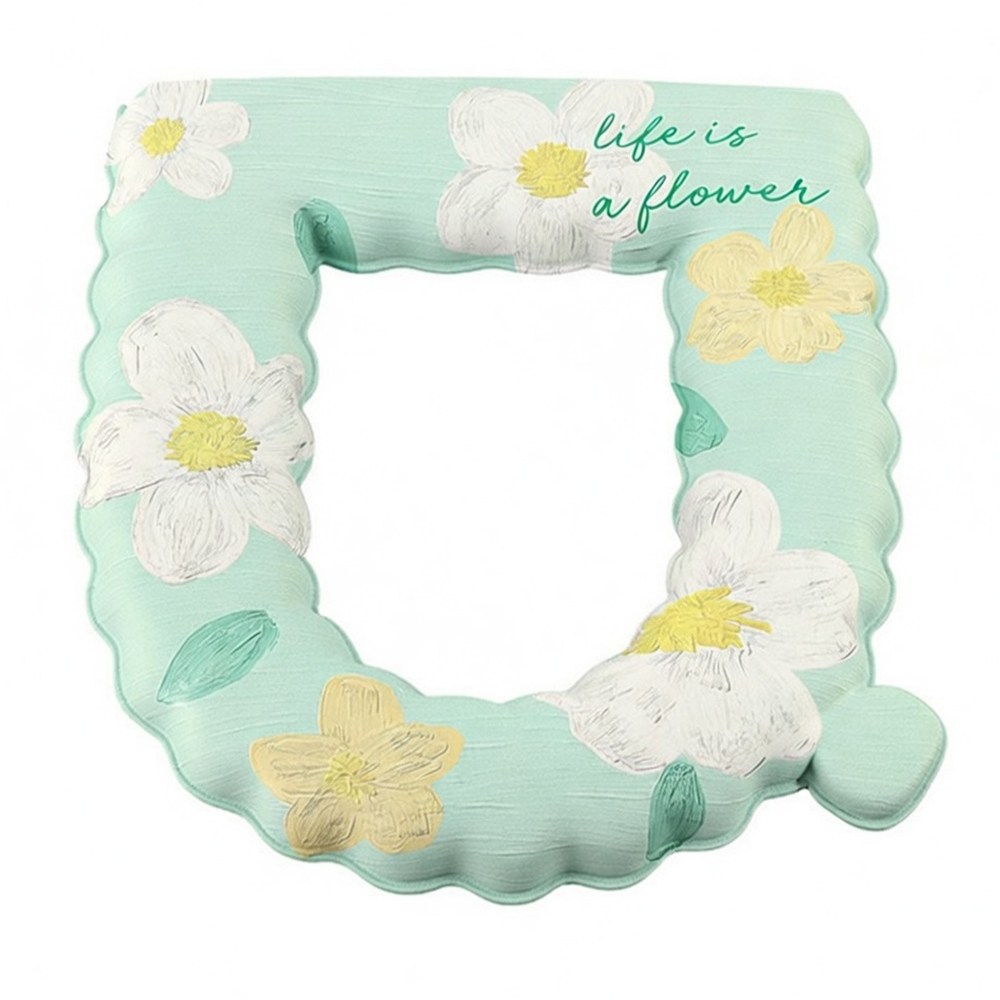 오릴리 화장실 도톰한 꽃무늬 캐릭터 변기시트 소프트한 EVA 방수 쿠션 6종 모든 변기타입, 파스텔 민트 블룸, 1개 9,900원