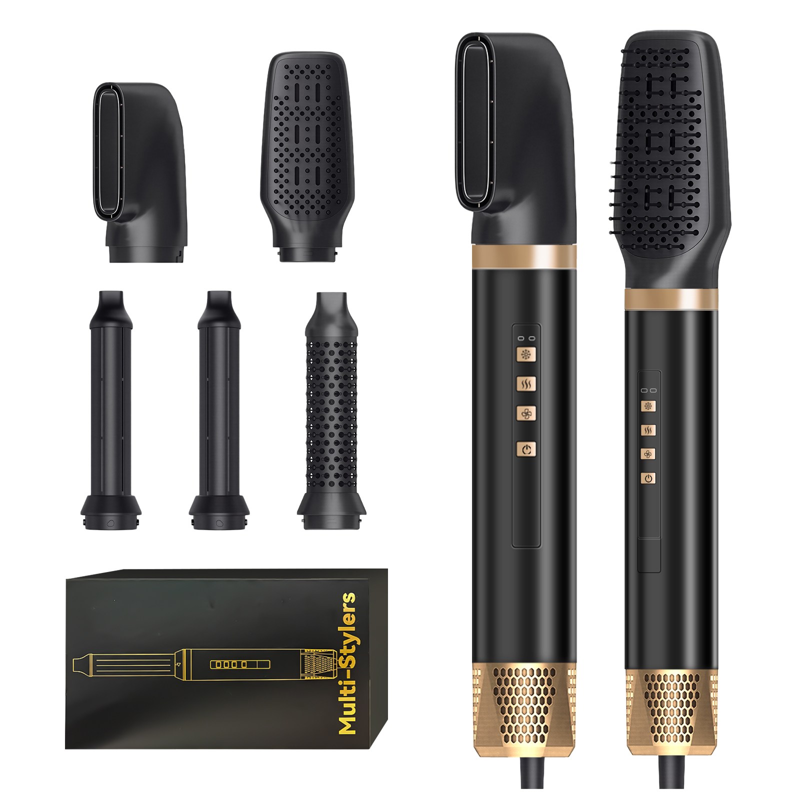 [최신형] RichMagic AI 다용도 BLDC 브러시리스 고속드라이기 5 in 1 음이온 헤어 드라이기 멀티 스타일러 저소음 에어브러쉬 프로 고데기 헤어 컬링, 블랙골드, 1세트 126,850원