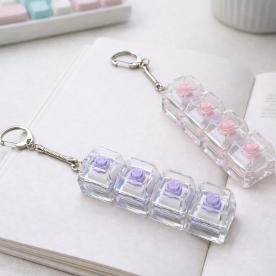 로로메라 키보드키링 1+1 핑크 퍼플 2종 LED 클릭커 스트래스해소 키캡 키링 딸깍이, 1 9,900원