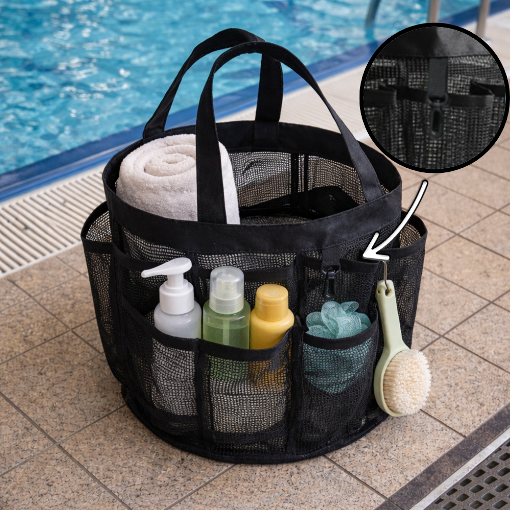 데일온 수납력좋은 물빠짐 목욕바구니, 블랙 12,800원