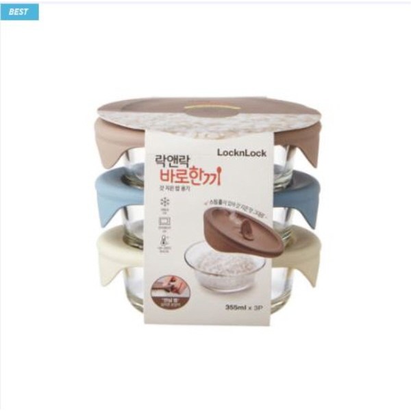 락앤락 바로한끼 더 안심 냉동밥 용기 355ml 내열유리, 2개, 3P 35,500원