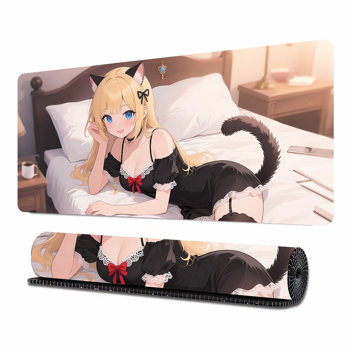 예쁜 소녀 빅사이즈 게이밍 마우스패드 미끄럼방지 고무패드-, 1개, 네코 소녀 19,900원
