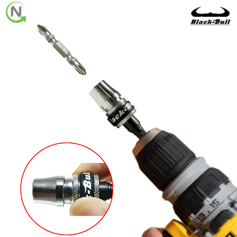 블랙불 원터치 퀵체인지 비트 홀더 소켓 어댑터 일반 드릴 기레스척을 임팩드릴 처럼 6,900원