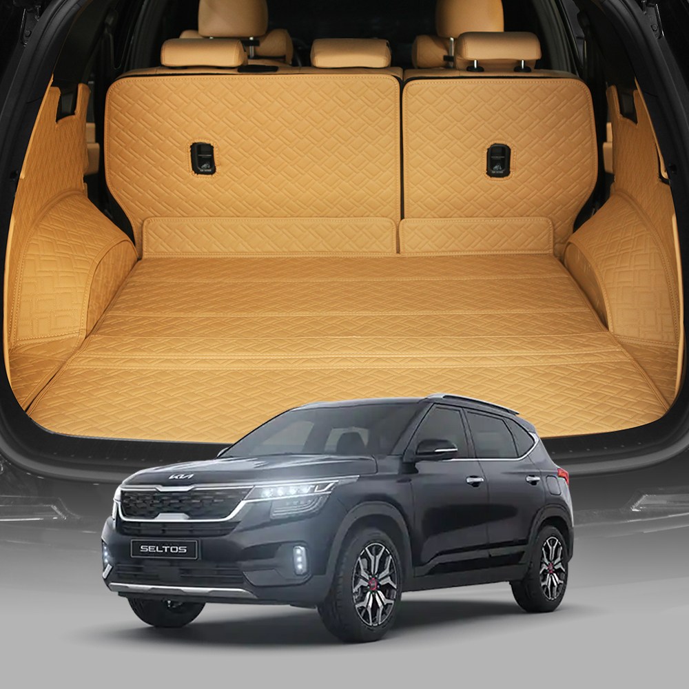 (증정 이벤트)디테일링 우븐블럭 트렁크매트 기아 셀토스 (~2022), 새들브라운 x 아이보리 139,000원