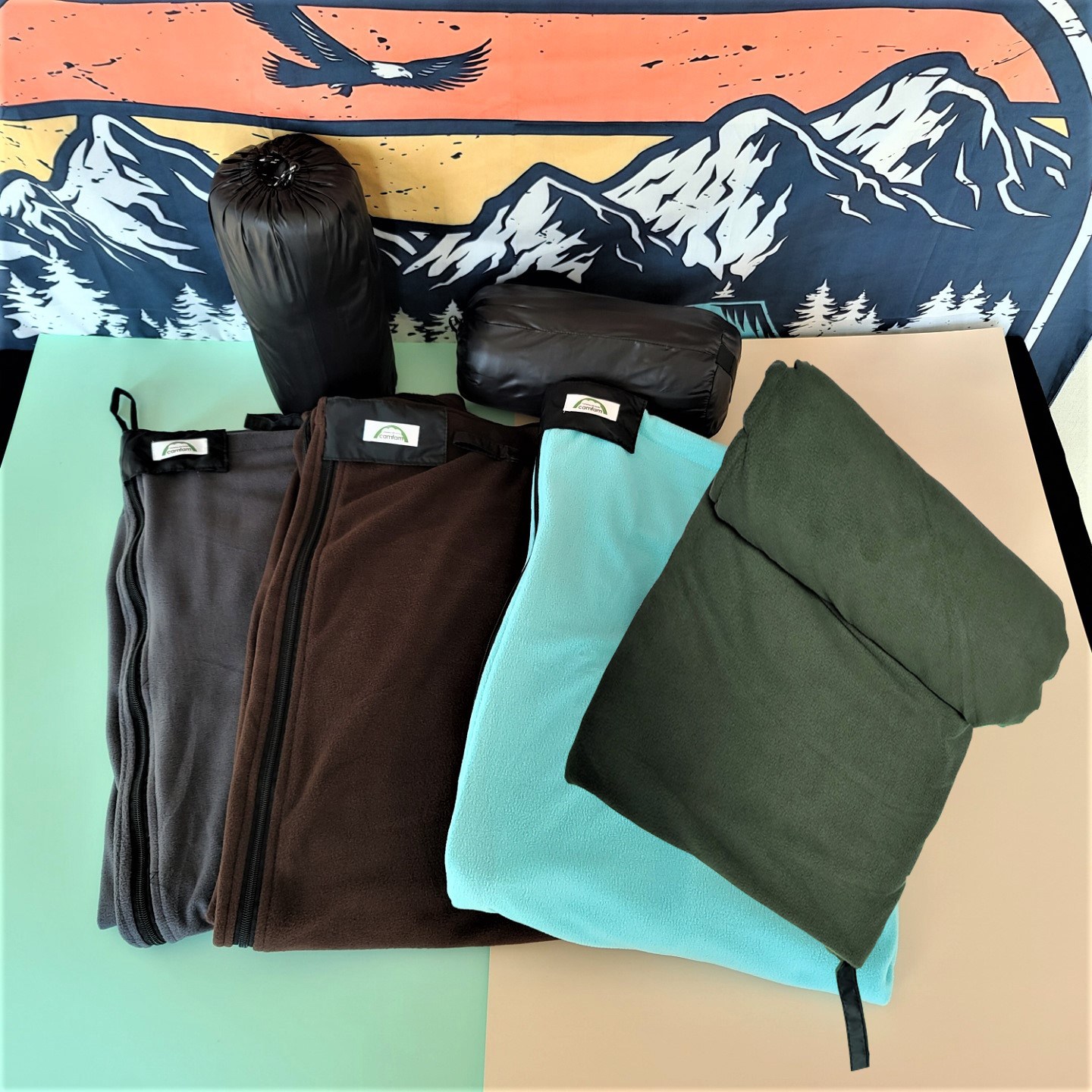 캠팸 침낭라이너 폴라플리스 여름 하계침낭 무릎 담요 파우치포함, 카키그레이, 1개 13,200원