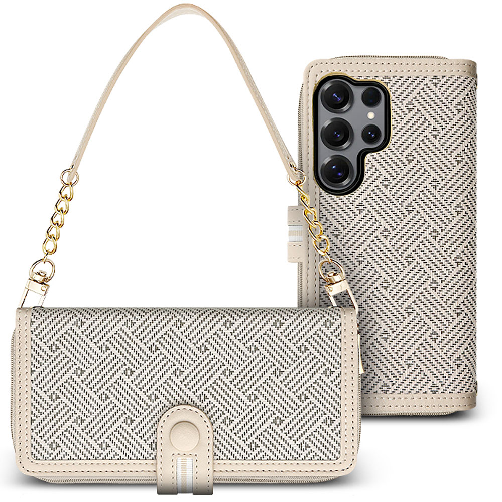 모바트 갤럭시 S21 G991 헤링본 지퍼 지갑형 다이어리 휴대폰 케이스 스트랩 포함 22,500원