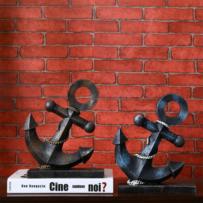 마린 배 닻모양 모형 인테리어 소품 앤틱 빈티지 서재 거실 카페 장식품, 브라운톤 19,900원