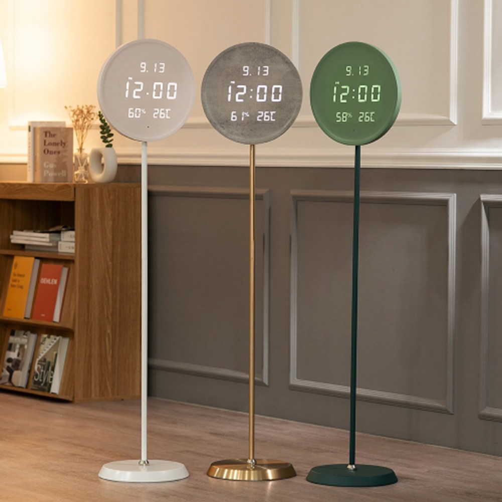 플라이토 무선 루나 온습도 와이파이 LED 스탠드 시계 스탠딩시계, 화이트(시계)+화이트(스탠드) 239,000원