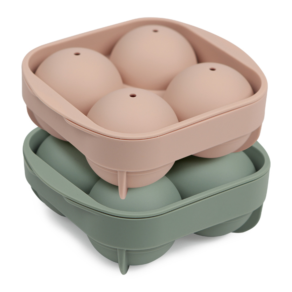인콕 실리콘 원형 얼음틀 4구 2종 세트, 올리브그린 + 핑크, 1세트 13,100원