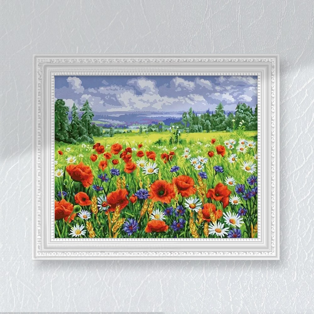꽃들판언덕 꽃그림 들꽃 풍경화 DIY 그림그리기 명화 셀프 인테리어액자 캔버스 유화세트 19,900원