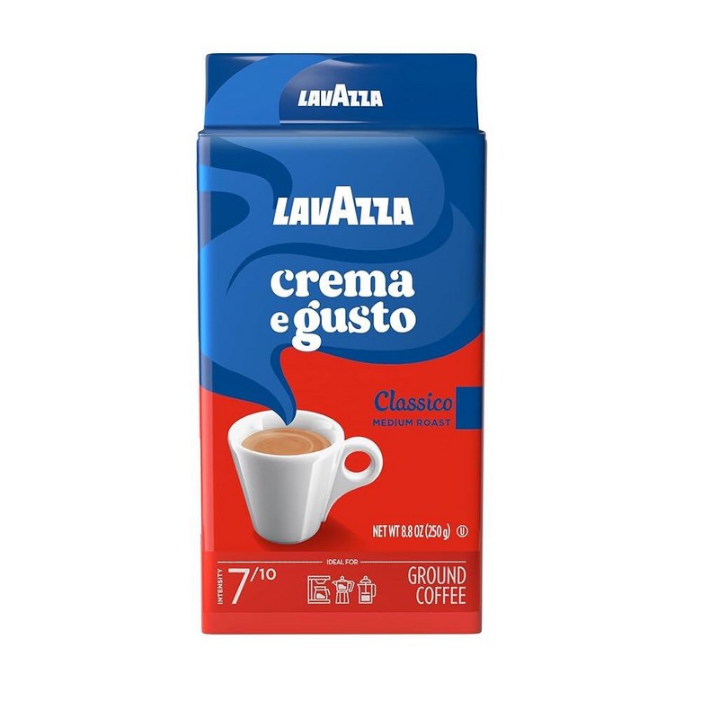 Lavazza Crema E Gusto 그라운드 커피 블렌드, 에스프레소 다크 로스트, 249.5g(8.8온스) 브릭 (4팩) 정통 이탈리아식, 이탈리아에서 혼합 및 로스팅, 54,190원