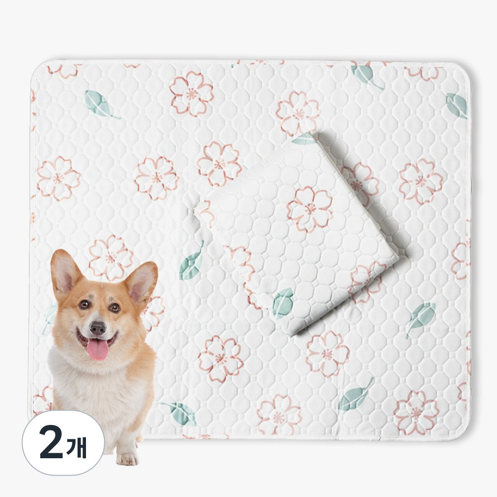 PLUPUP 화이트벚꽃 빨아쓰는 편리한 배변패드 간단하게 세탁할 수 있는 애견용 소변패드2장1세트, 2개, 2개입 75,830원