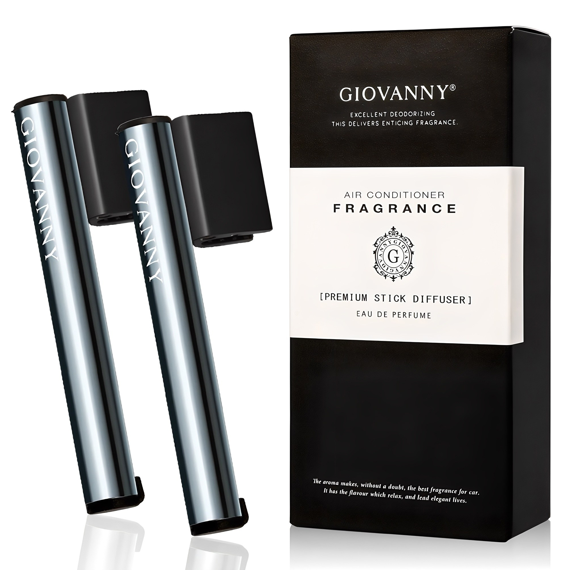 GIOVANNY 스틱 차량용 방향제 케이스 2p + 리필 2g 4p, 피코크 블루(블랙체리), 1세트 12,500원