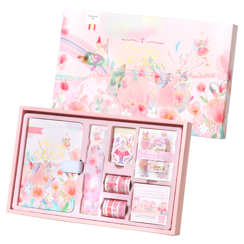 스티코니 프리미엄 키트 박스 시리즈 다이어리 세트, 핑크플라워, 1세트 22,800원