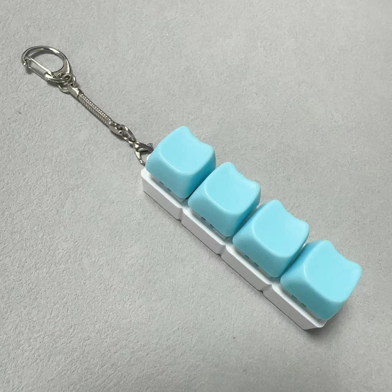 키캡 키링 LED 고양이 키보드 키링 4구 딸깍이 클릭커 파스텔, 1개, 블루 8,000원