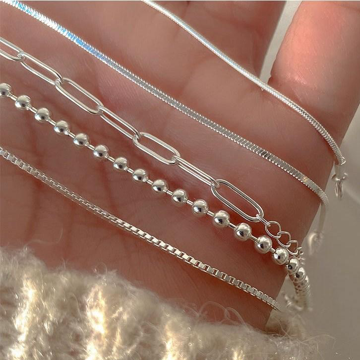스앳눈 실버925 plated 미니멀 심플 팔찌 4종 13,900원