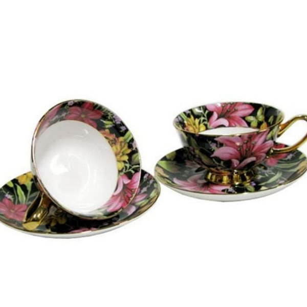 도자기 커피잔 예쁜 꽃무늬 2인조 도자기 찻잔 신혼부부 머그컵 홈세트 받침 57,020원