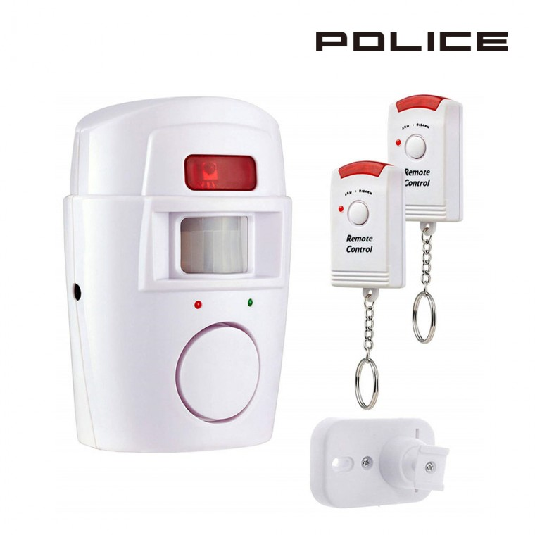 POLICE 방범 경보기 보안 RL-105 적외선센서 동작 감지기 PIR 인체감지 무선 알람 시스템 리모컨 포함 가정용 상가 원룸 창고 사무실 CCTV 없이도 침입 억제 간편설치 9,800원