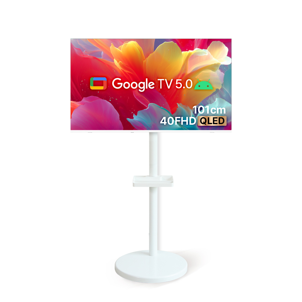 무빙큐빅스 스마트 40인치 FHD QLED 화이트에디션 삼탠바이미 퍼스트 셋트 이동식 tv 거치대 삼텐바이미 스탠바이미 중소바이미, 고객직접설치, 스탠드형, 삼탠바이미 퍼스트, 101cm(40인치) 349,000원