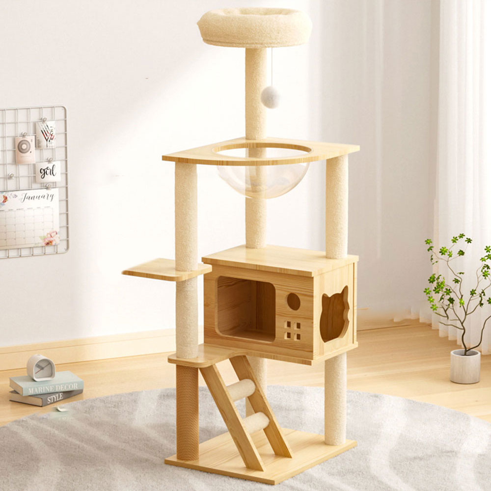 철딱서니 캣타워 고양이 하우스 놀이터 등반 투명 아크릴 우주선 장난감 조립형 타워, 1개, 원목 40,900원