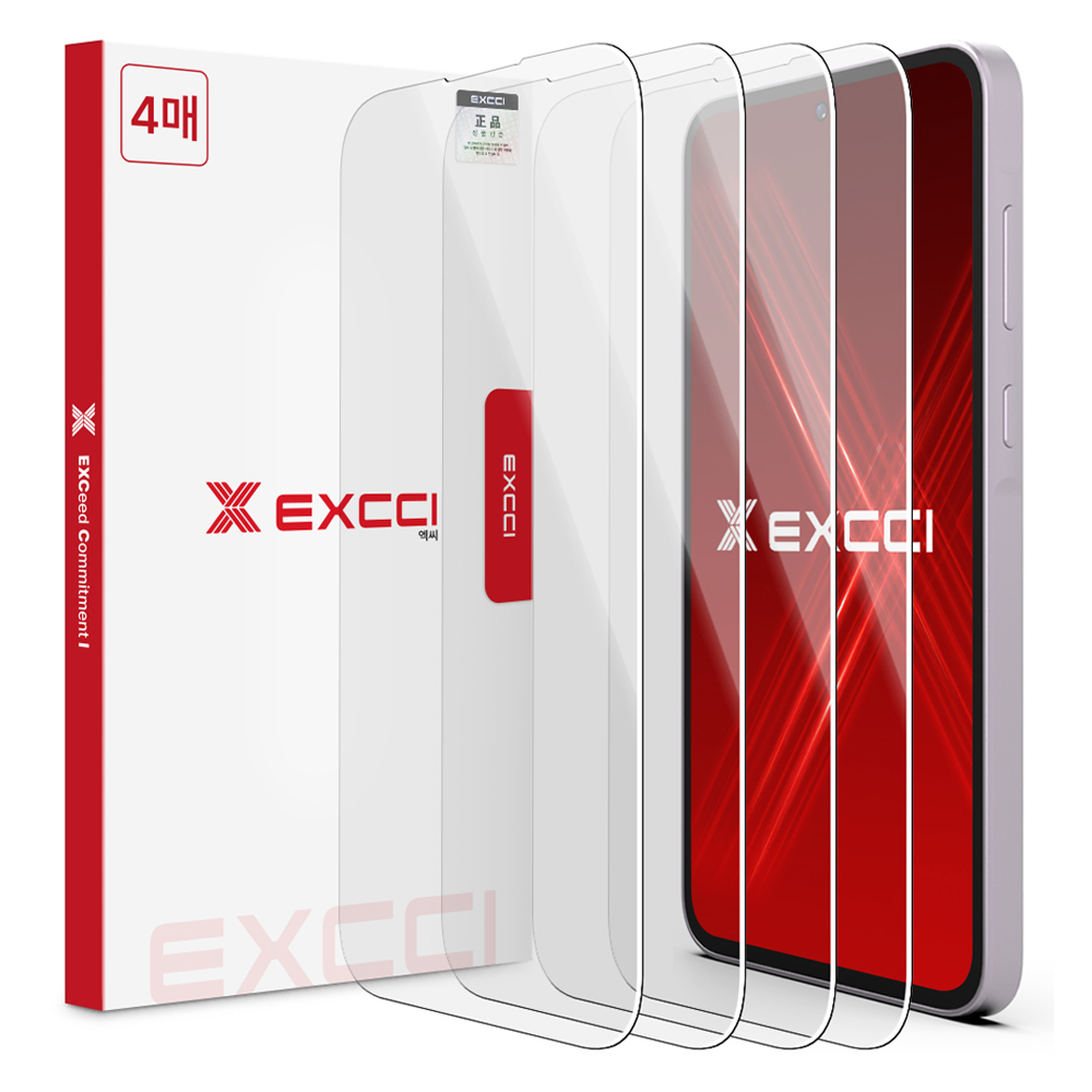 엑씨 글리터 2.5D 라운드컷 완벽 핏 강화유리 휴대폰 액정보호필름 4p 세트, 1세트 9,730원