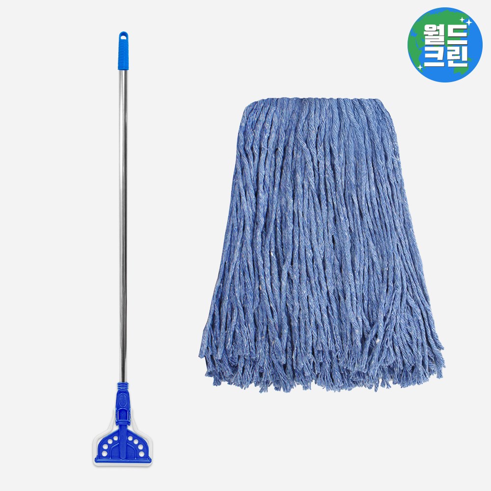 월드크린 스텐 마포대 + 청사 마포걸레 370g 봉 자루 대 걸레 세트 밀대 마포 바닥 청소 10,010원
