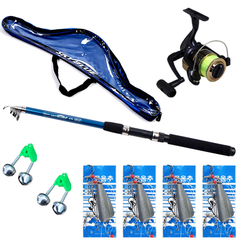 원투낚시세트 릴대1+릴1+전용가방 풀세트 스카이블루 입문용 초보 생활낚시 13,000원