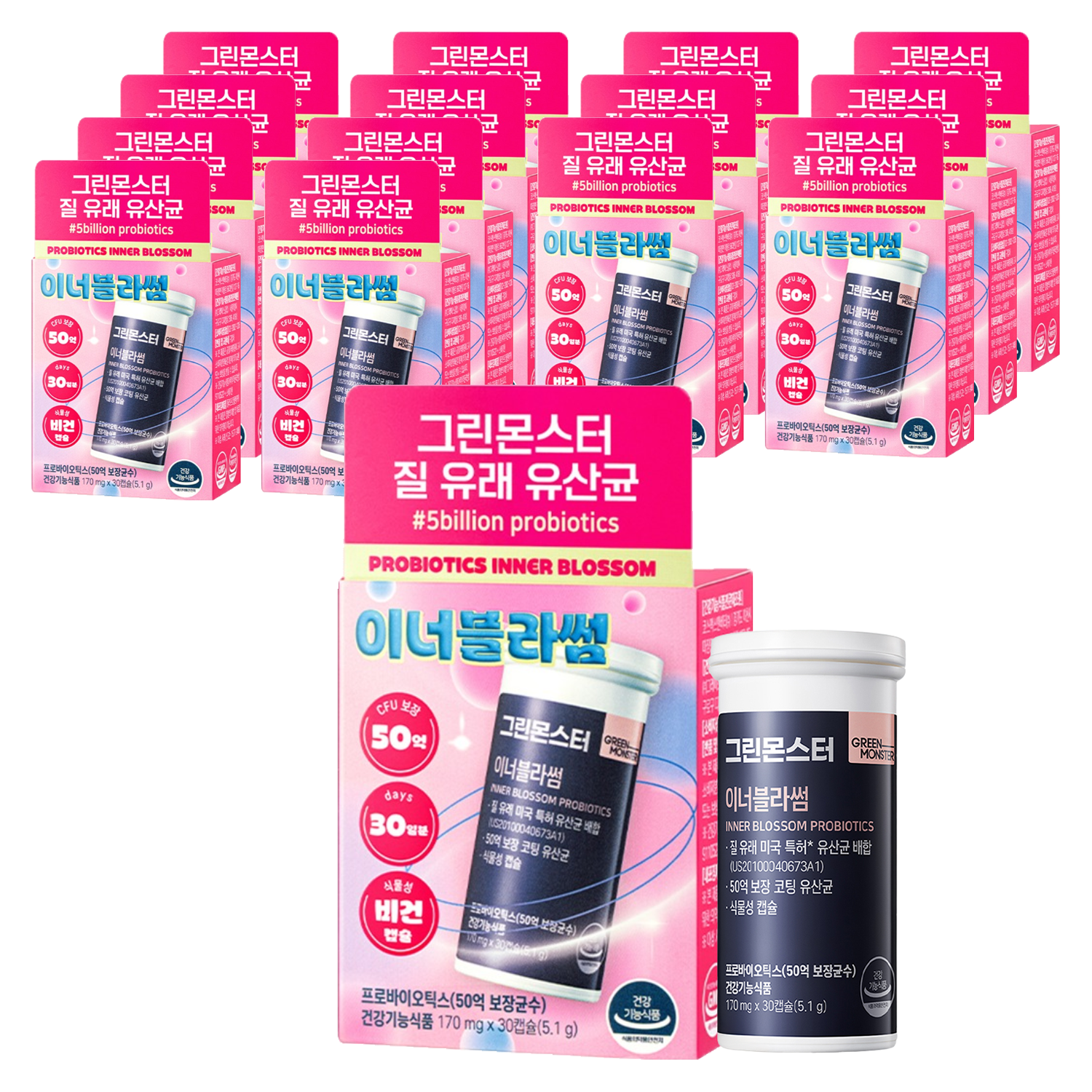 그린몬스터 질 유래 여성 유산균 이너블라썸 50억 CFU 240,070원