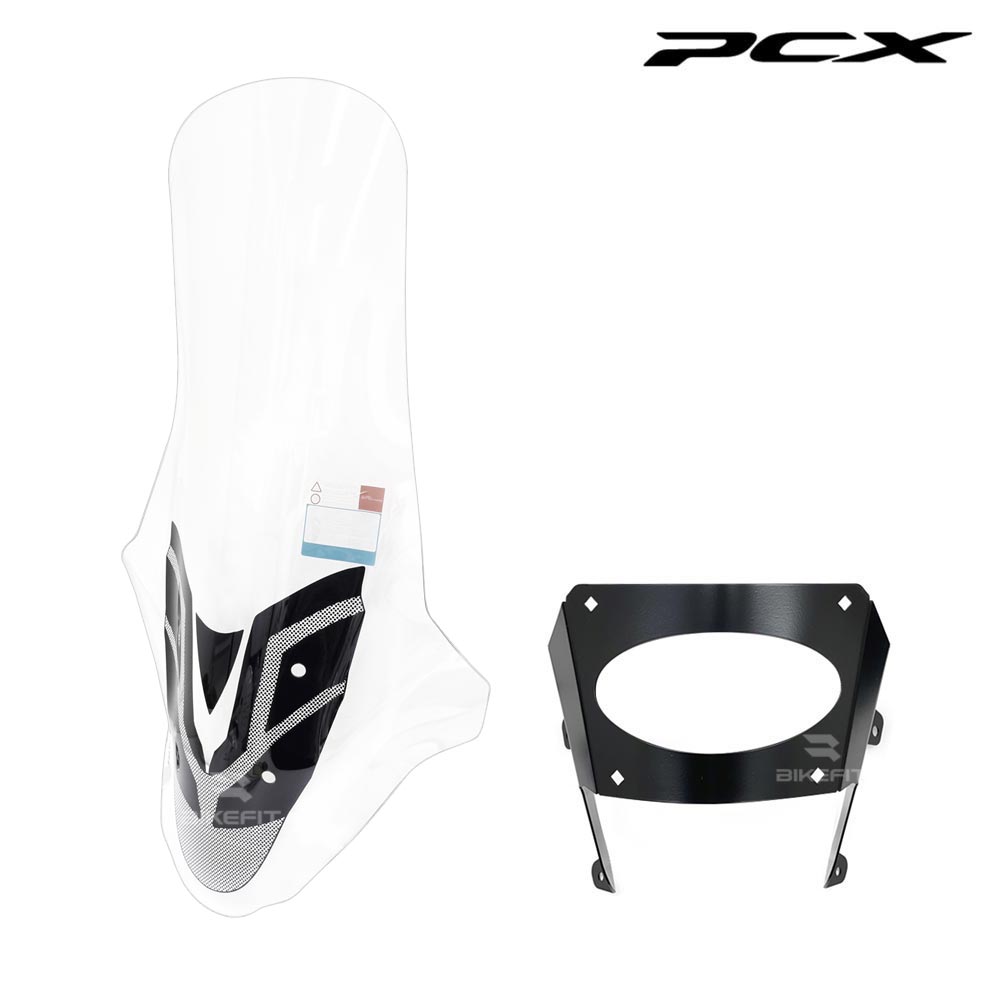 25년- PCX 롱 윈드스크린 98cm 브라켓 세트 윈드쉴드 바람막이, 1세트 188,000원