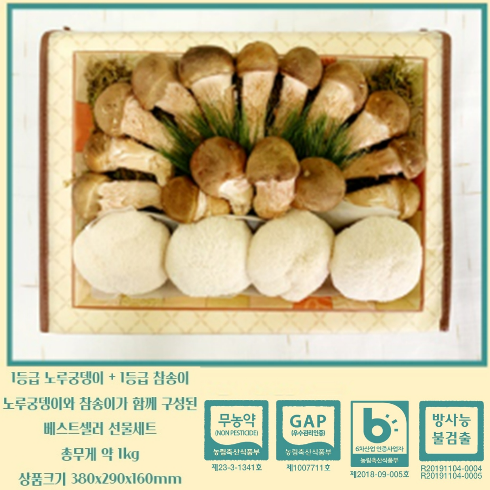 참발품 수확후 발송 노루궁뎅이버섯 (참송이+노루궁뎅이)세트 289,900원
