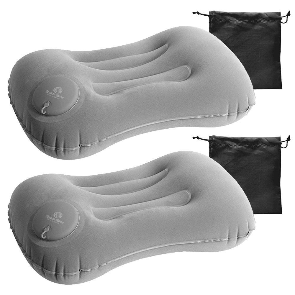 브리즈문 푸시푸시 휴대용 PVC 에어 캠핑베개 2p + 보관 파우치 2p 세트 7,600원