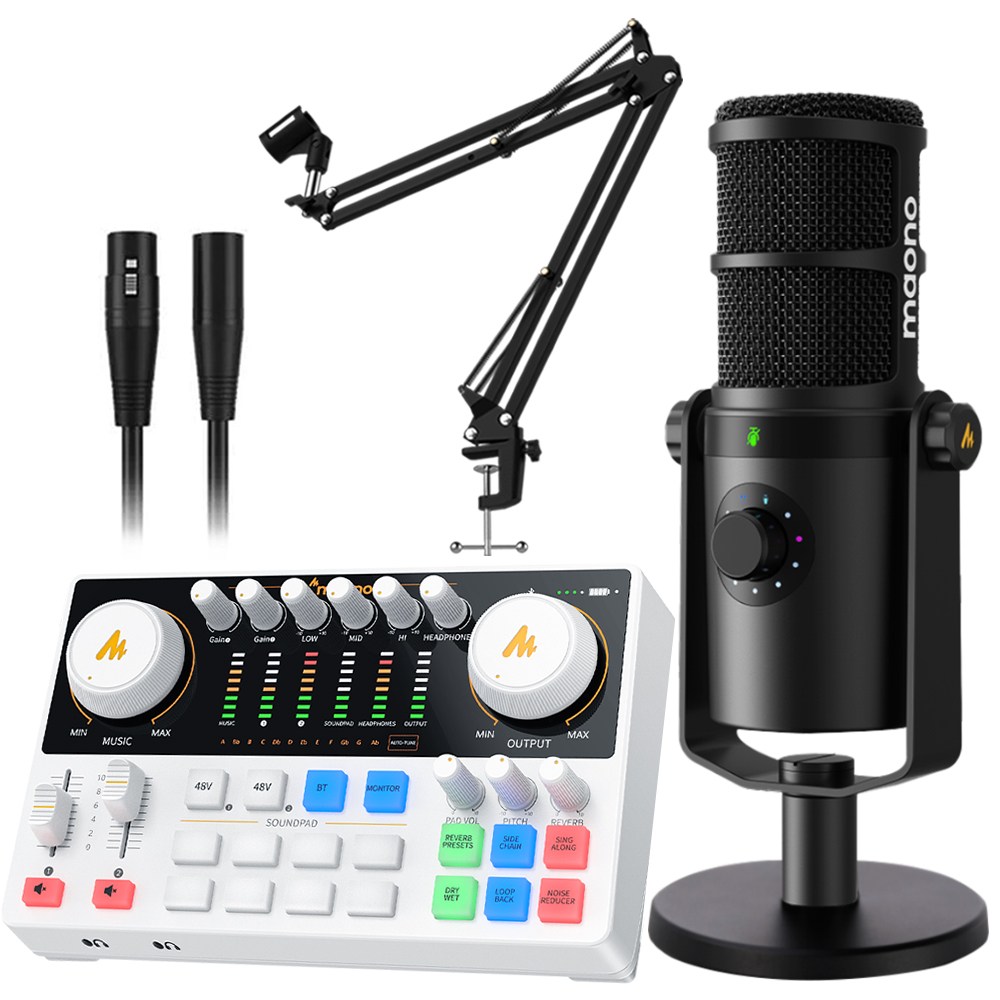 마오노 캐스터 AME2 Gen2 + PD400X 스트리밍 오디오 믹서 블루투스 인터페이스 마이크 스탠드 화이트 올인원 패키지 409,000원